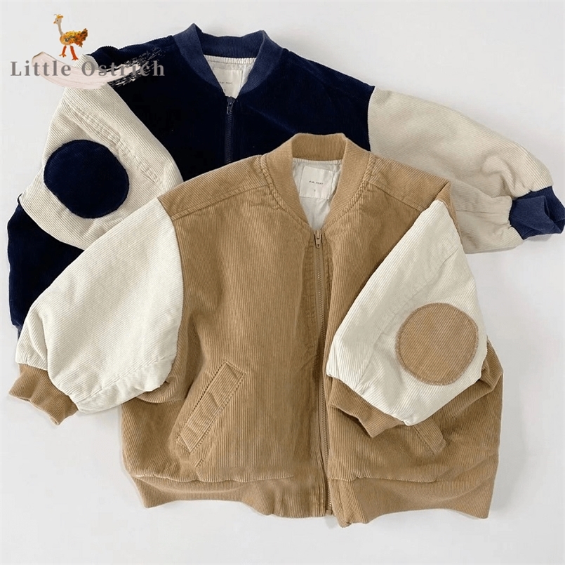 

Jackets Fashion Baby Girl Boy Corduroy Jacket Infant Toddle Child Bomber Coat Blazer Outwear Patched Spring Autumn Baby Clothes 03T 220826, Khaki thin