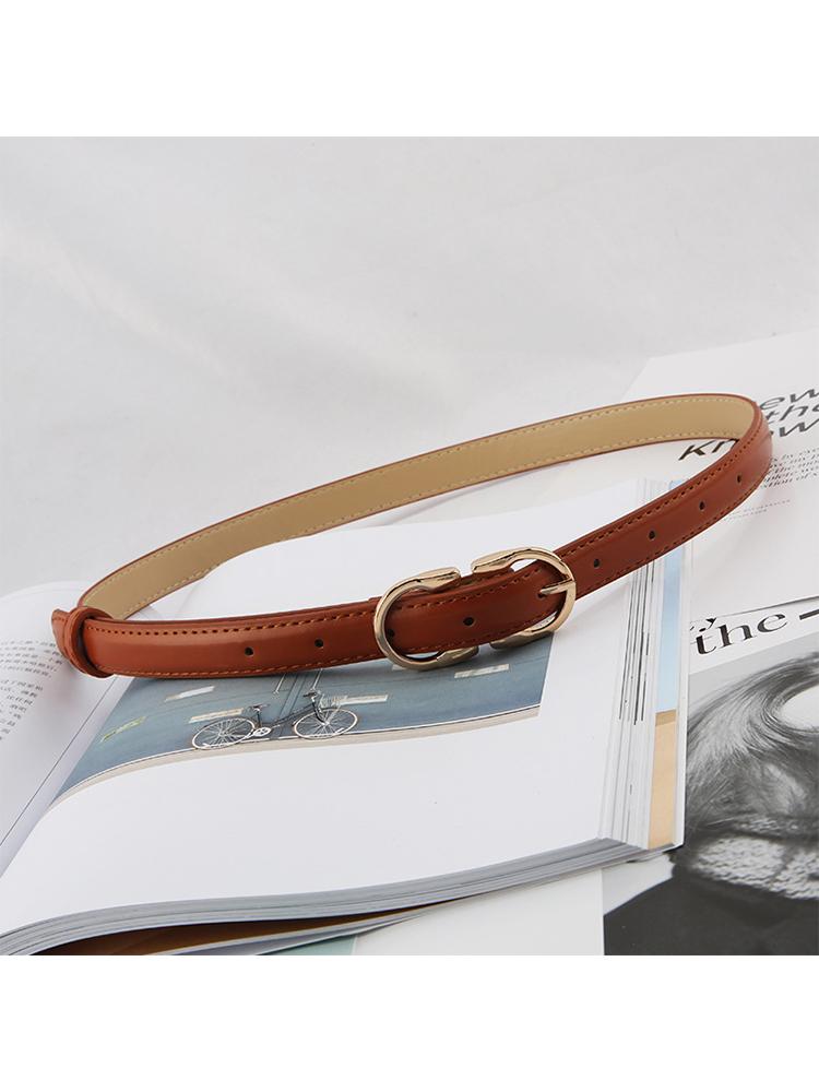 

Belts Leather Women Thin Belt Metal Pin Buckle Waist Strap Fashion Ladies Trouser Dress Decoration WaistbandBelts, White