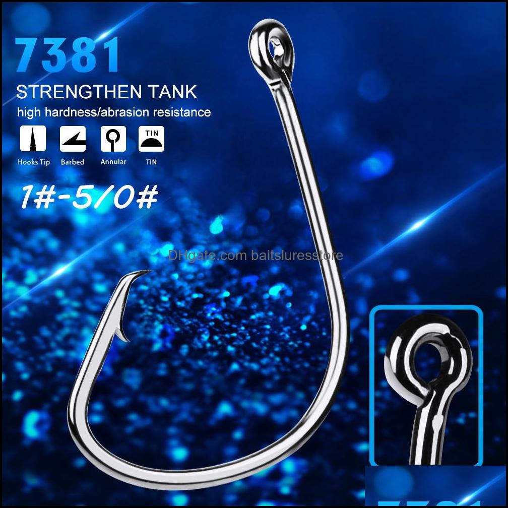 

Fishing Hooks Sports Outdoors 200Pcs/Lot 1#-5/0# 7381 Olecranon Hook High Carbon Steel Pesca Carp Tackle Blu119 Drop Delivery 2021 Dlhvk
