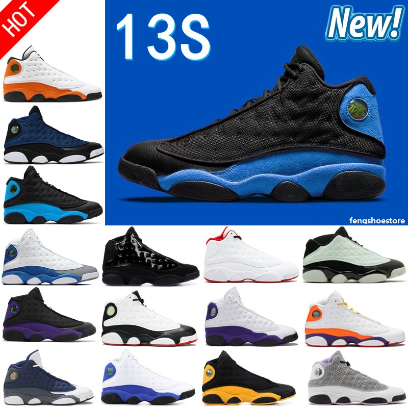 

High Jumpman 13 13s Men Basketball Shoes Hyper Royal French Blue Linen Island Green Obsidian Bred Midnight Navy Black Cat Del Sol Barons Gym Flint Trainers Sneakers, 22#