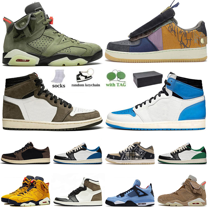 

With Box Jumpman 4s 1s Original Running Basketball Shoes Trainers High OG Dark Mocha Fragment Men Women Trails Sports Sneakers Low Cactus Jack Shoe Big Size US 13, # high dark mocha 36-47