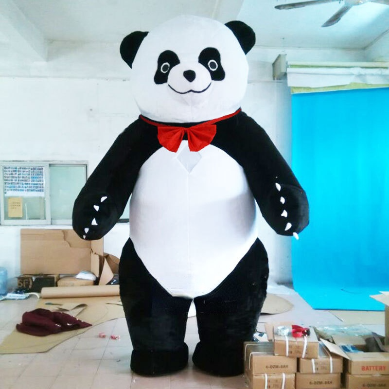 

Mascot doll costume Inflatable Panda Costume People Wear Walking Plush Doll Costume To Perform Interactive Doll Halloween, Flat-haired panda