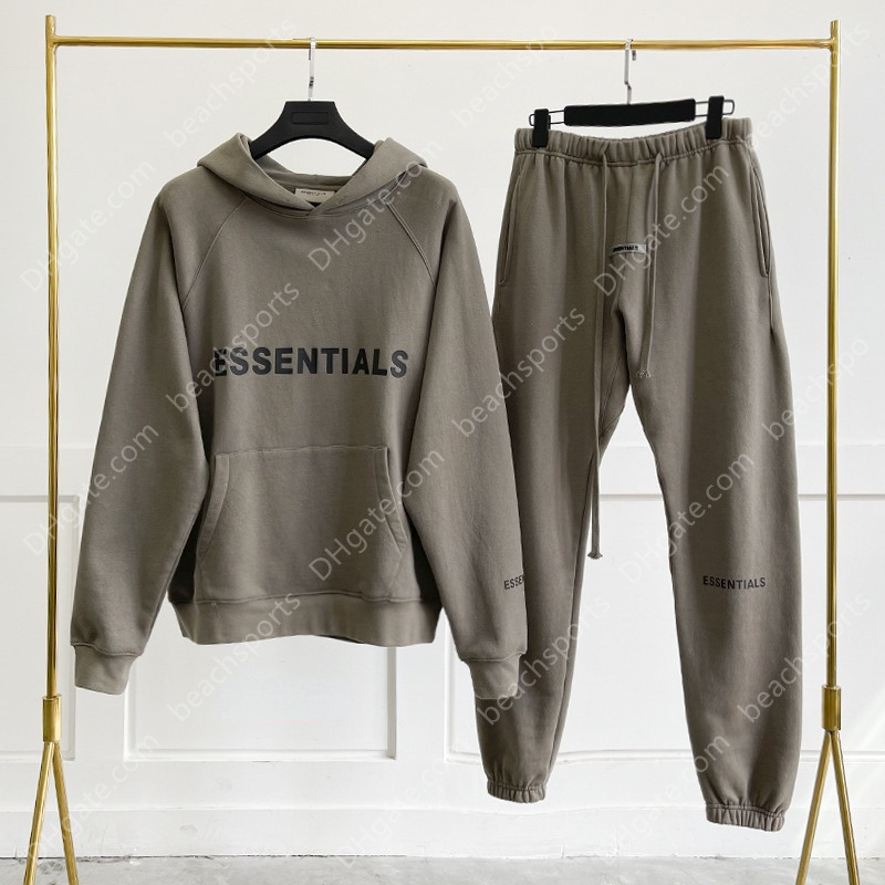 

Essentials Men's Tracksuit Women Oversized Hoodies Sweatpants Suit Hip Hop Sweatshirts Man Sets Sportswear 100% Two-piece, Carbon grey