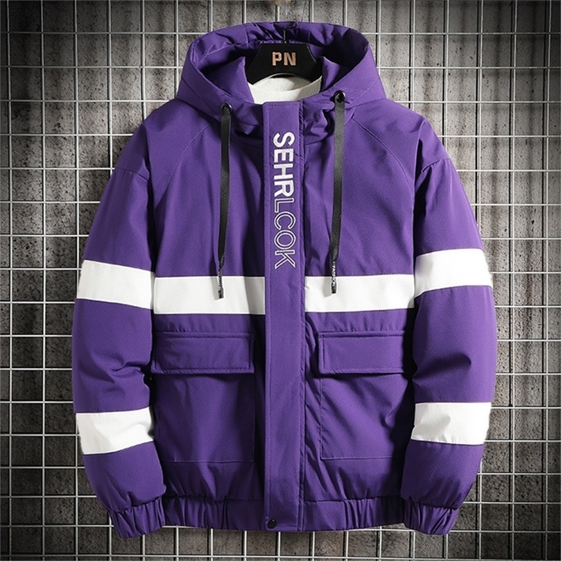 

Men Winter Coat Padded Coat Puffer Jacket Thick Warm Jacket With Big Pockets Hip Hop Street Wear Jacket Slim Fit Casual Coat 201127, Black1
