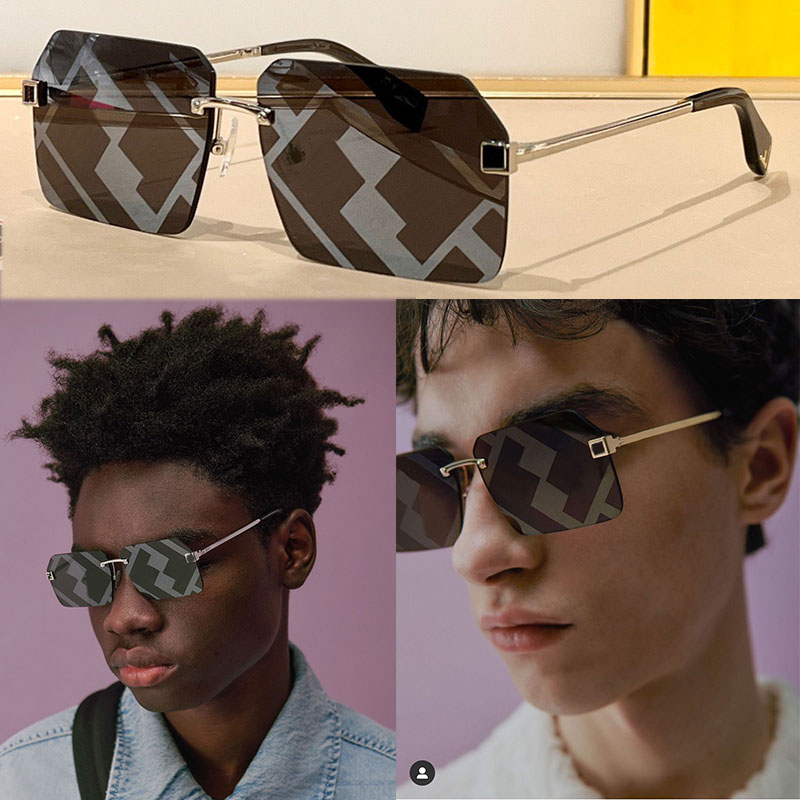 

Designer Sunglasses SKY FOL524A Mens Womens Fashion Catwalk Color Square Lens Rimless Man or Woman Eyewear Casual Shopping UV400 With Box