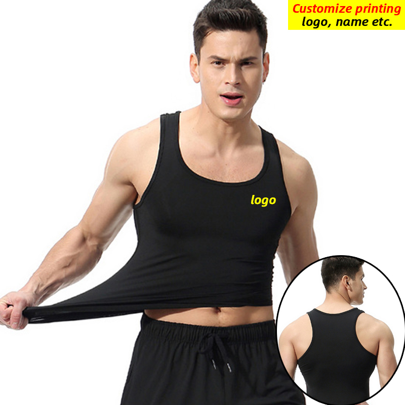 

Compression Fitness Tights Tank Top Quick Dry Sleeveless Gym Shirts Summer Cool Mens Running Vest Sportswear Clothing 220609, 1813 white