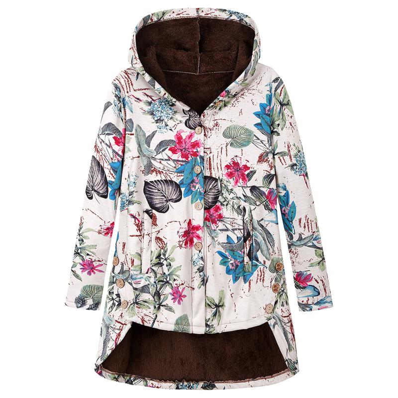 

Women's Jackets Fleece For Women Winter Leisure Printed Hooded Coat H Jacket And Denim WomenWomen's, White