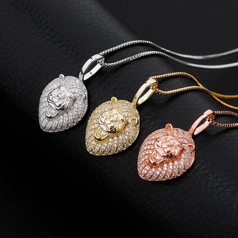 

Lockets Hop S925 Sterling Silver Bling Out Zircon Lion Pendants Necklaces For Men Rapper Jewelry Drop LocketsLockets