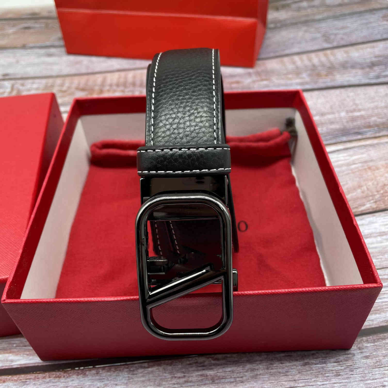 Big V New Classic Men's And Women's Belt Buckle Fashion Luxury Brand Jeans Dress Double-sided Positive Negative Casual Fashion