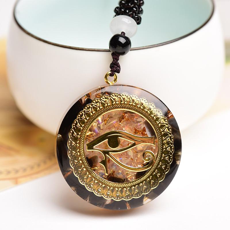 

Pendant Necklaces Energy Generator Orgone Amulet Eye Necklace Orgonite Meditation Balance Protection Sweater Chain JewelryPendant