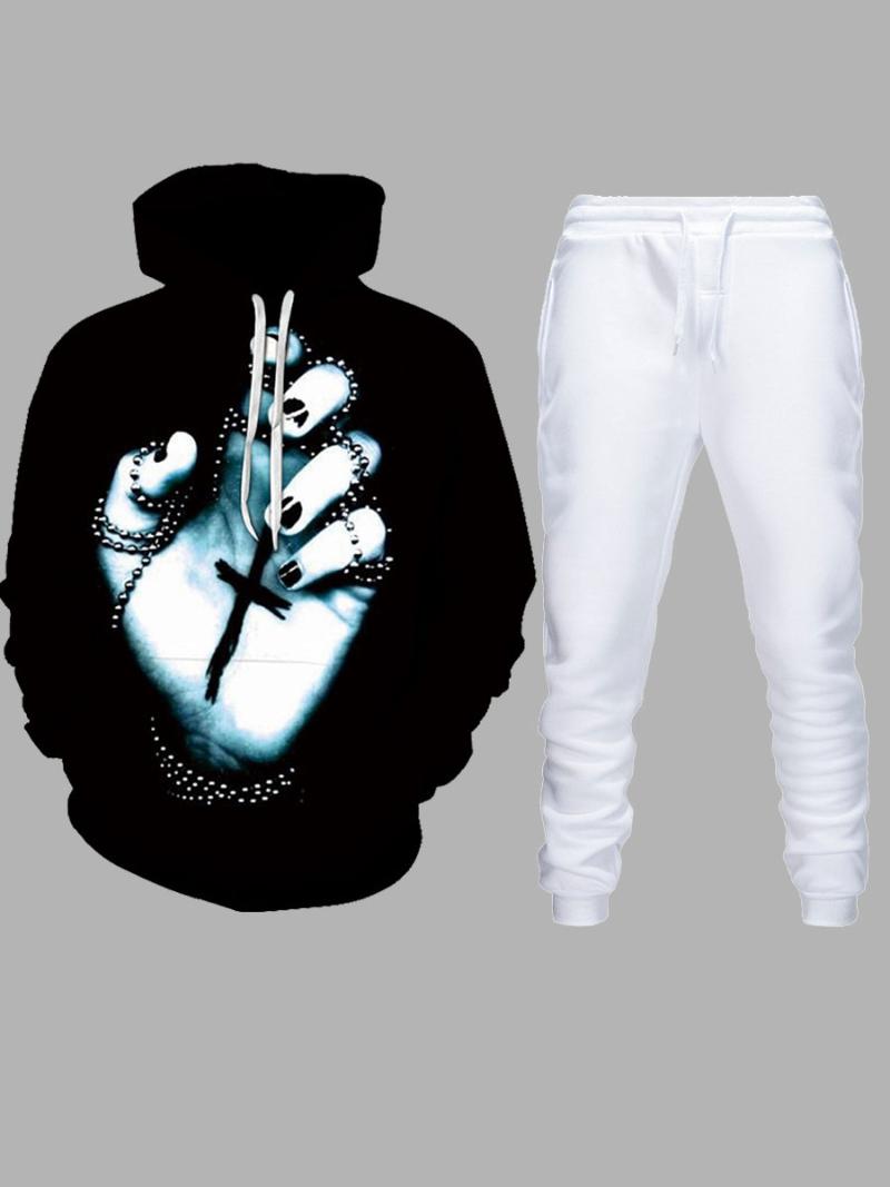 

Men' Tracksuits SHIYIKU Brand Cool Suit Hooded Sweater And Trousers Two-Piece Digital Printing 3D Pattern Hoodie Pullover Sportswear, Atzgxagy50