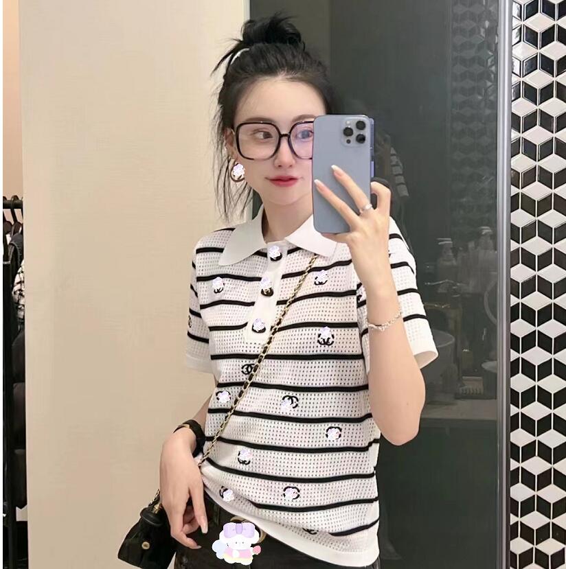 

Women's T-Shirt 22SS designer tide T-shirt chest letter Laminated print short sleeve high Street loose casual 100% cotton tops for men and women CC Lettering knits, 01