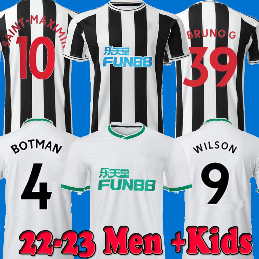 

22 23 soccer jersey Newcastle BRUNO G Botman WILSON JOELINTON retro 2022 2023 MAXIMIN SHELVEY ALMIRON TARGETT WOOD football shirt men kids kits pre match training, 22 23 home no patch