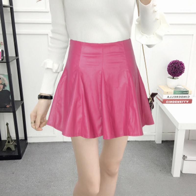 

Skirts Streetwear Plus Size PU Leopard Skirt Elegant Korean High Waist Autumn Winter Harajuku Leather Black Pleated