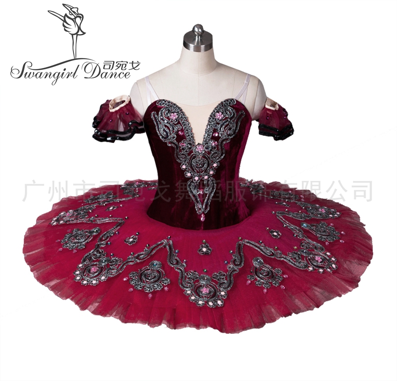 

Women Burgundy Princess Florina Ballet Tutu Girls Professional Dance DressBT8992B, Red