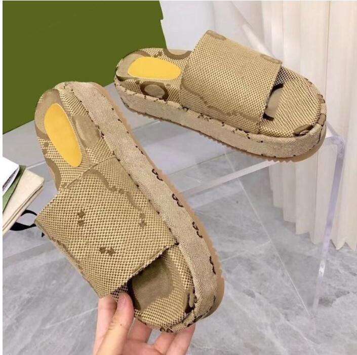 

Large Size 45 Women Slippers High-heeled Flatform new Luxury GGity Thick with Slides shoes, 03