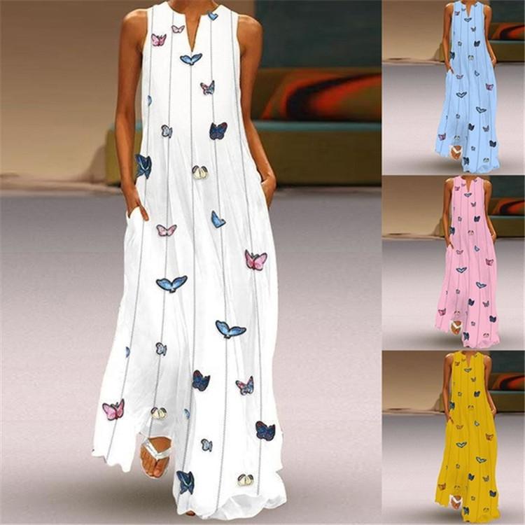 

Casual Dresses Plus Size Women Dress 2022 Spring Summer Sexy Vintage Sleeveless Elegant Vestidos Girls For WomenCasual, Style 1