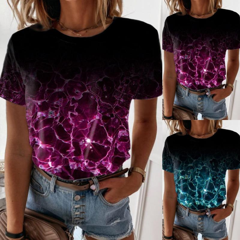 

Women' T-Shirt Long Sleeve Shirts Fall Cute Summer Tops For Women O Neck Print Short T Shirt Casual Loose BlouseWomen, Blue