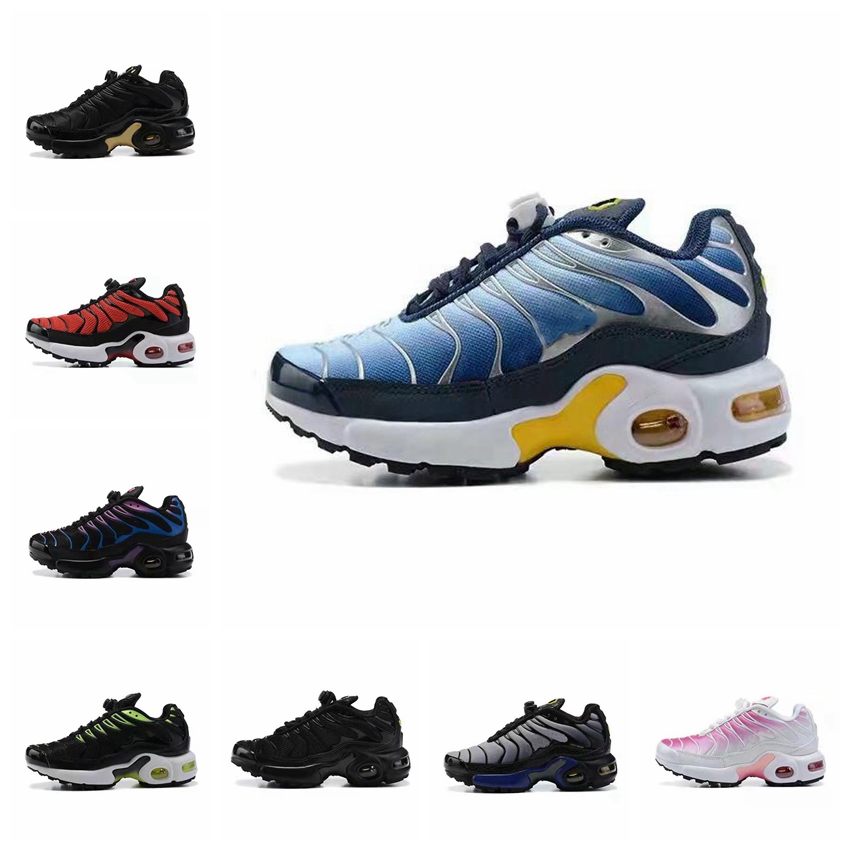 

new Selling Girl Boy kids Children Shoes Designer Athletic Outdoor Sneakers Triple White Black Gold Red Laser Blue Tn Plus Toddler girls boys kid Child trainer Sports, Shoe box