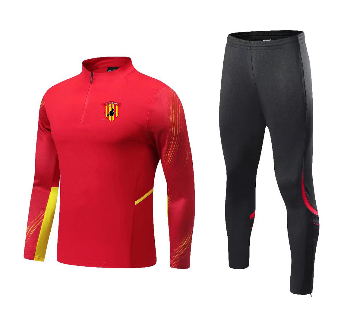 2022 Benevento Calcio Nouveaux survêtements hommes enfants kit adulte ensemble de formation de football pour enfants demi-fermeture à glissière e