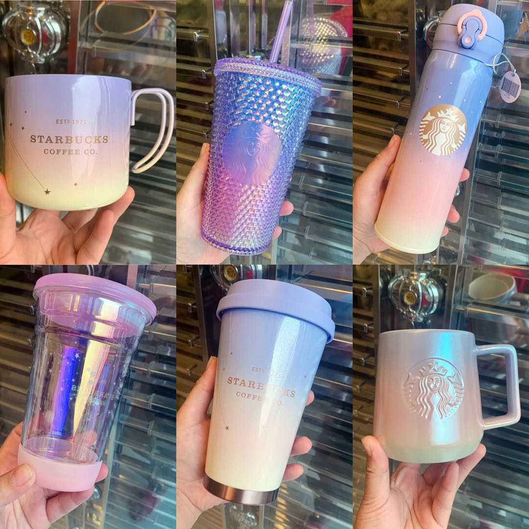 Starbucks cup 2020 Aurora lucky meteor colorful glass straw thermos ins Christmas giftD4JJ-image-761069677