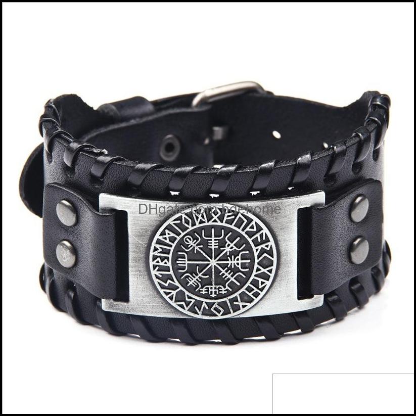 

Bangle Creative Atmosphere Compass Bracelet Jewelry Wide Leather Domineering Pirate Fashion Wear Out Accessories Bracelets Dr Bdehome Dh6Is
