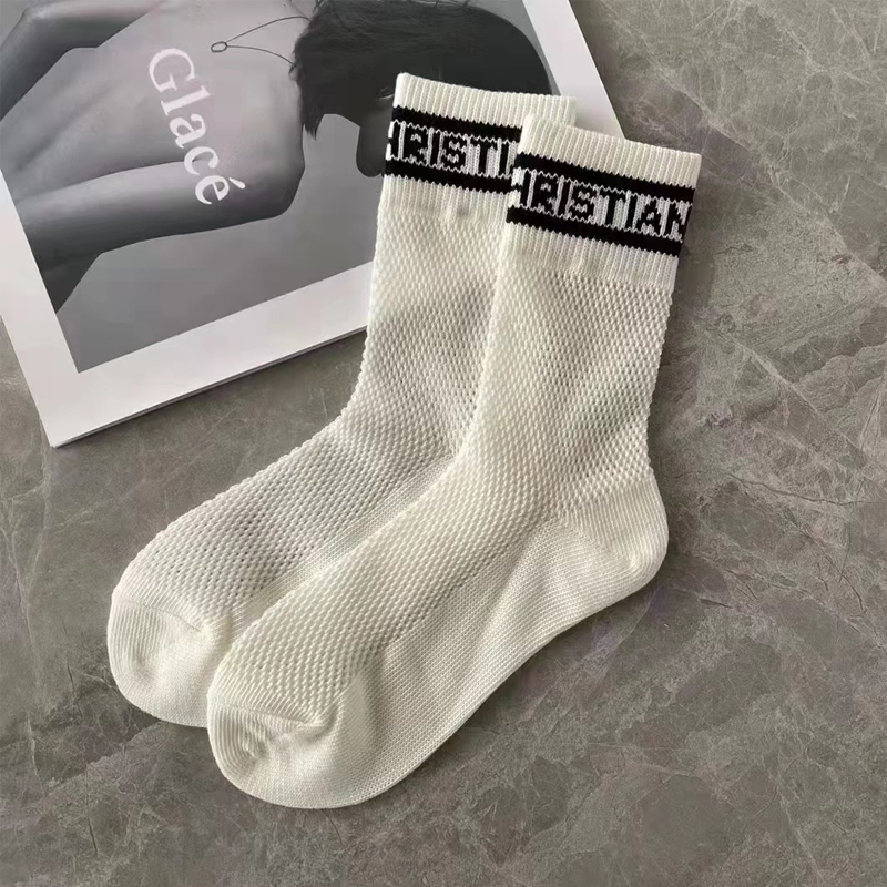 

Women Girl Letter Socks Breathable Mesh Cotton Casual Sport Sock Gift for Love Girlfriend Top Quality, Black