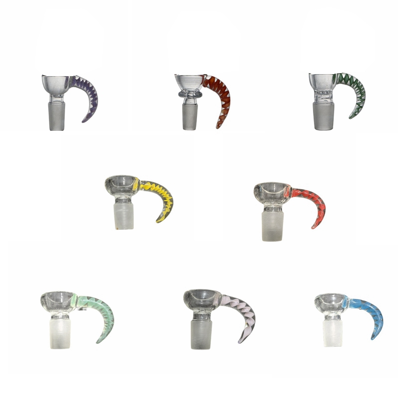 

Smoking pipe Accessories for bong 14mm Horn Glass Bowl Piece with Honeycomb Screen USA Colors