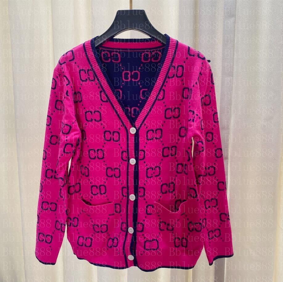 

Women's Sweater Print Contrast Edge Knit V-Neck Cardigan Top Jacket Single Breasted Jacket S weater 628, Customize
