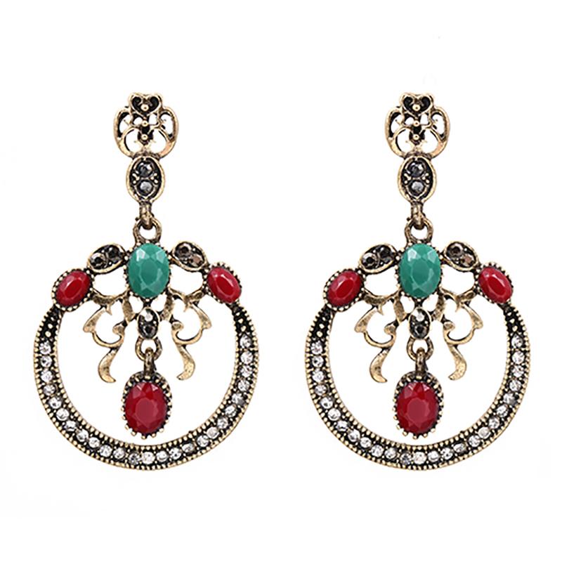 

Dangle & Chandelier Bohemia Ethnic Geometric Circle Drop Earrings For Women Retro Acrylic Big Earring Statement Jewelry 2022 BrincosDangle