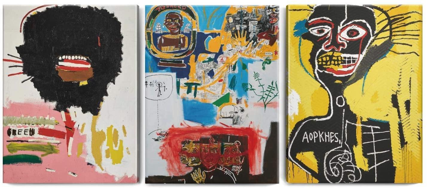 

Paintings 3 Panels Canvas Jean Michel Basquiat Wax Art Painting Prints Can For Wall Decoration