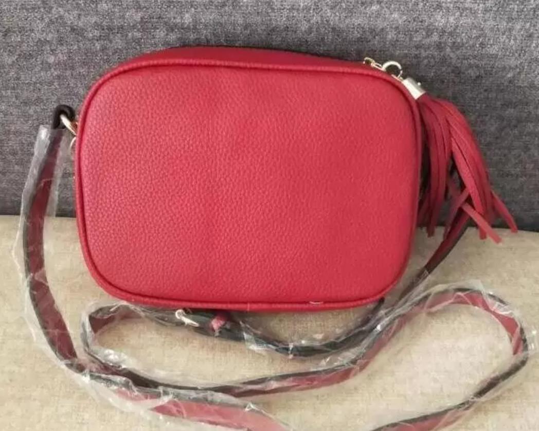 

Luxury Designers Handbags Leather Crossbody Soho Disco Shoulder Bag Fringed Messenger Bags Purse Wallet 308364, Red