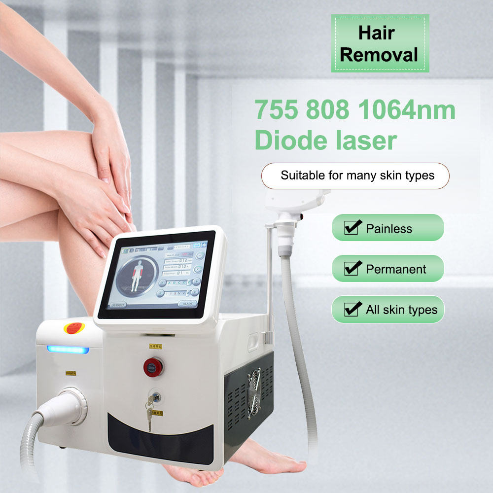 600W threee wavelengths 808nm/755nm/1064nm diode laser hair removal machine with professional control screen spa time salon equipment permanent remo