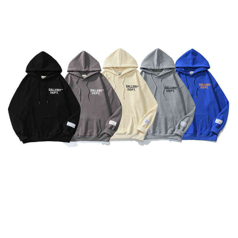 

Gallerydept Designer Sweaters Classic Letter Printed Terry Hoodie for Men High Street Loose Cotton Pullover Hoodie, Black