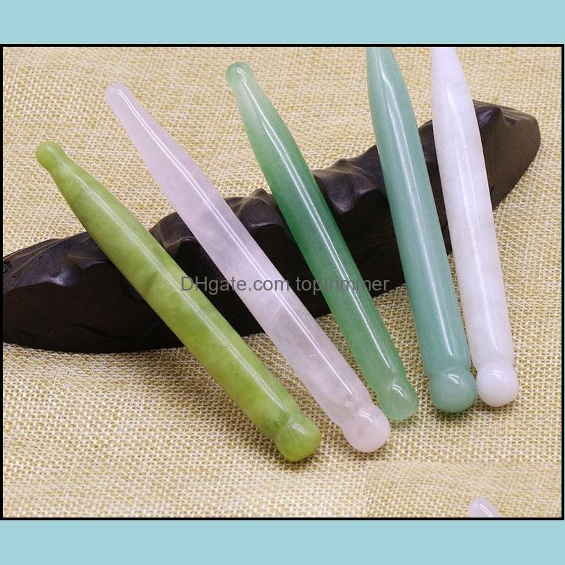 

Natural Quartz Crystal Jade Mas Tool Gua Sha Scra Wand For Acupuncture Therapy Pointed Stick TretamentSpa Meditation Drop Delivery 2021 St