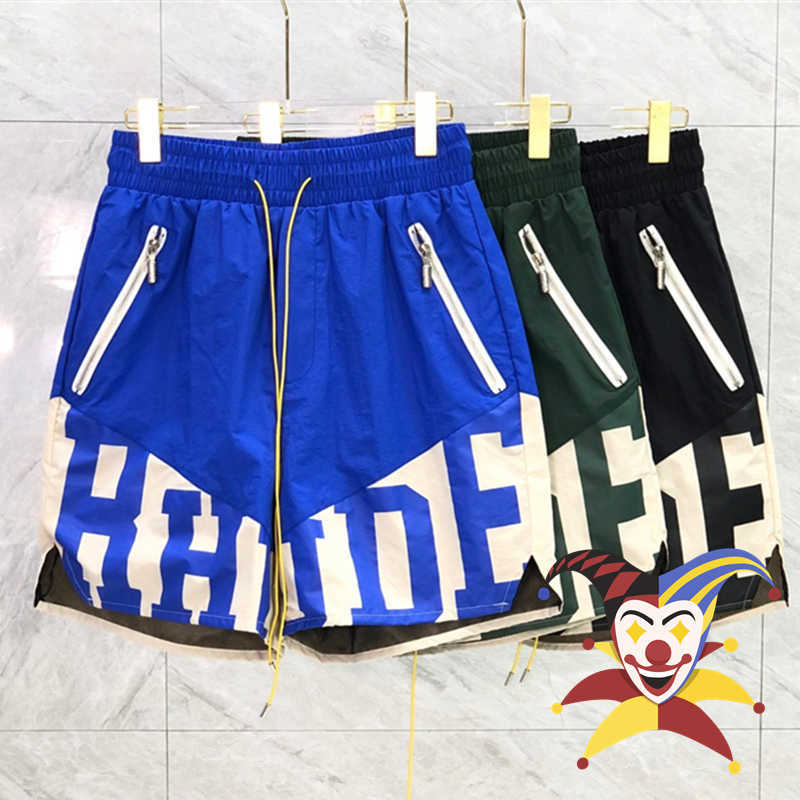

Rhude Shorts Men Women Drawstring Oversized Breathable Short, 12
