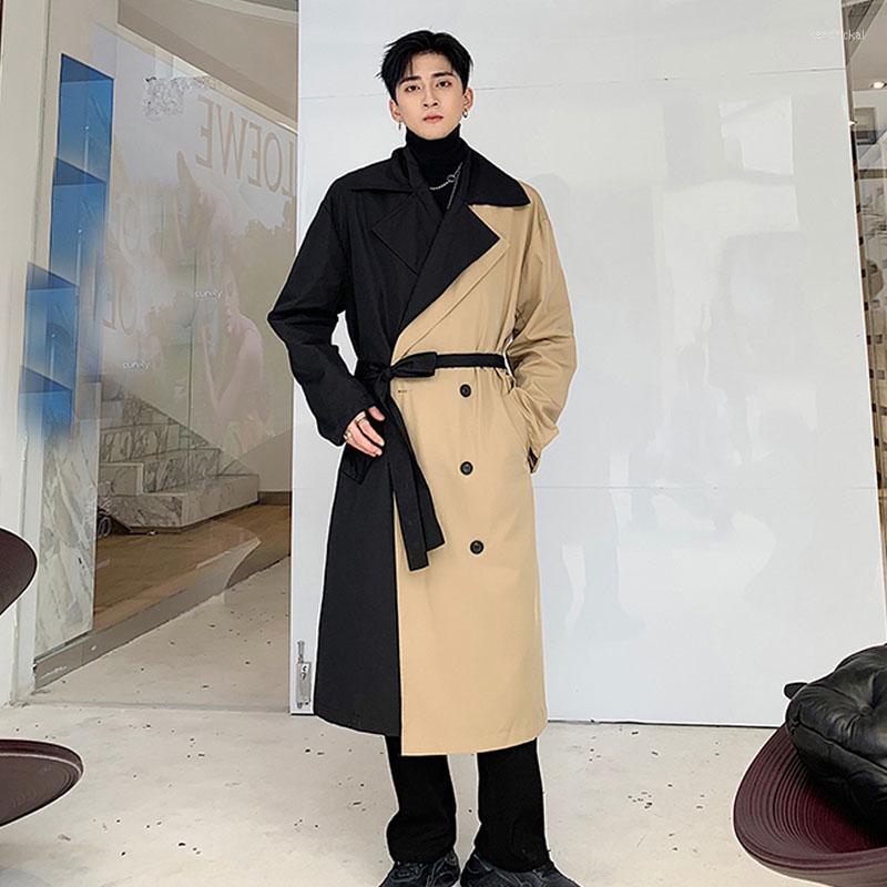 

Men's Trench Coats Men Double Breasted Loose Business Casual Long Windbreaker Jacket Male Streetwear Vintage Fashion Coat Overcoat Outerwear, 1957