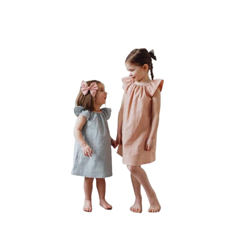 

summer Baby Dress Cotton Infant Simple Girls Home clothing Solid Toddler Girl Casual Kids Loose Dresses Clothing, White