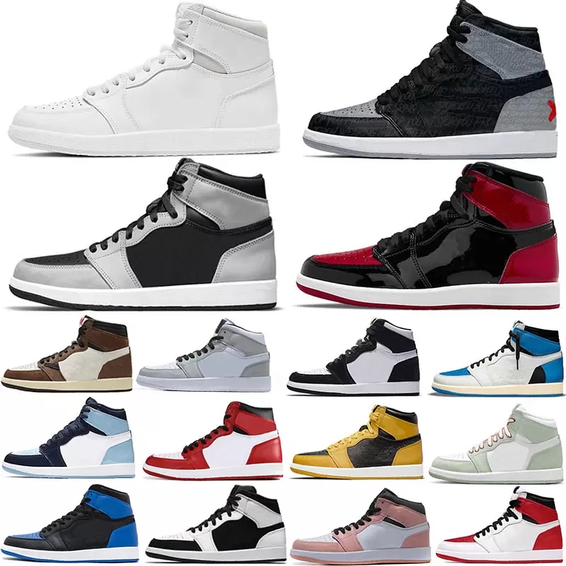 

Jumpman 1 Men Basketball Shoes High Top Quality OG Banned Triple UNC Black University blue Smokey Grey Designer Spot Sneakers Size 36-47, Box