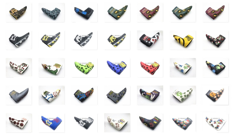 

35 Colors High Quality Golf Club Putter Cap Cover Ball Head Protection Pu Plush Velcro Straight Putter