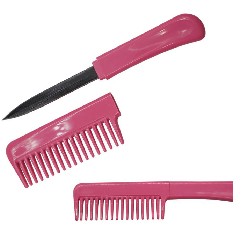 

Tactical Knives Pink Small Brush Comb Knife For Women Self-Defense Tools