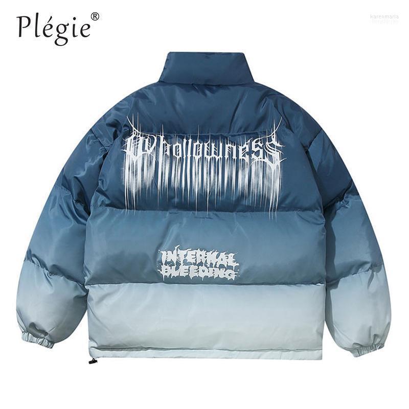 

Plegie Hip Hop Gradient Tie Dye Print Cotton Padded Puffer Unisex Parka Jackets Streetwear Mens Punk Rock Thick Parkas Coats1 Kare22, Black parkas