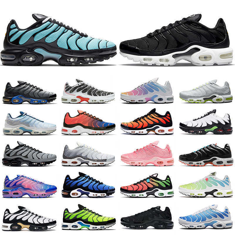 2022 TN Plus Chaussures de course Hommes Hyper Blue Particule Gris Triple Noir Blanc Aqua Argent Atlanta Rouge Rose Fade Bat hommes femmes format