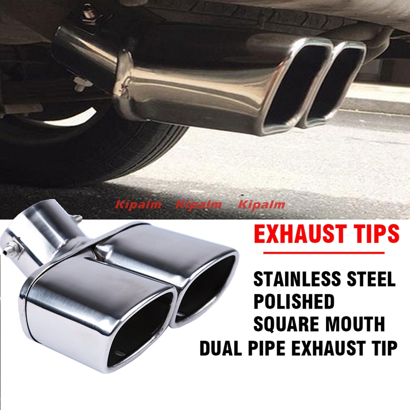 

63mm Square Exhaust muffler Rear Dual Outlet Stainless Steel Tips for Toyota Corolla Car Modification Muffler TailPipe