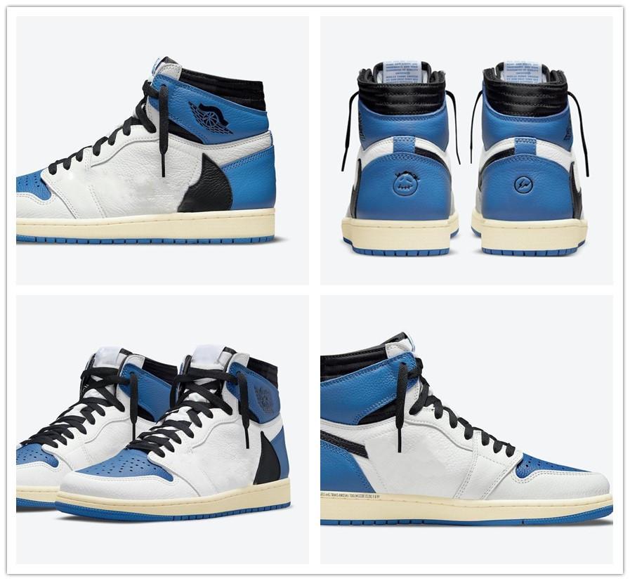 

2022 Authentic Jumpman Travis Scotts X Basketball Shoes 1 High OG TS SP Men Low Shoe Military Blue 1S Sail Black Shy Pink Women Outdoor Sneakers size 36-47