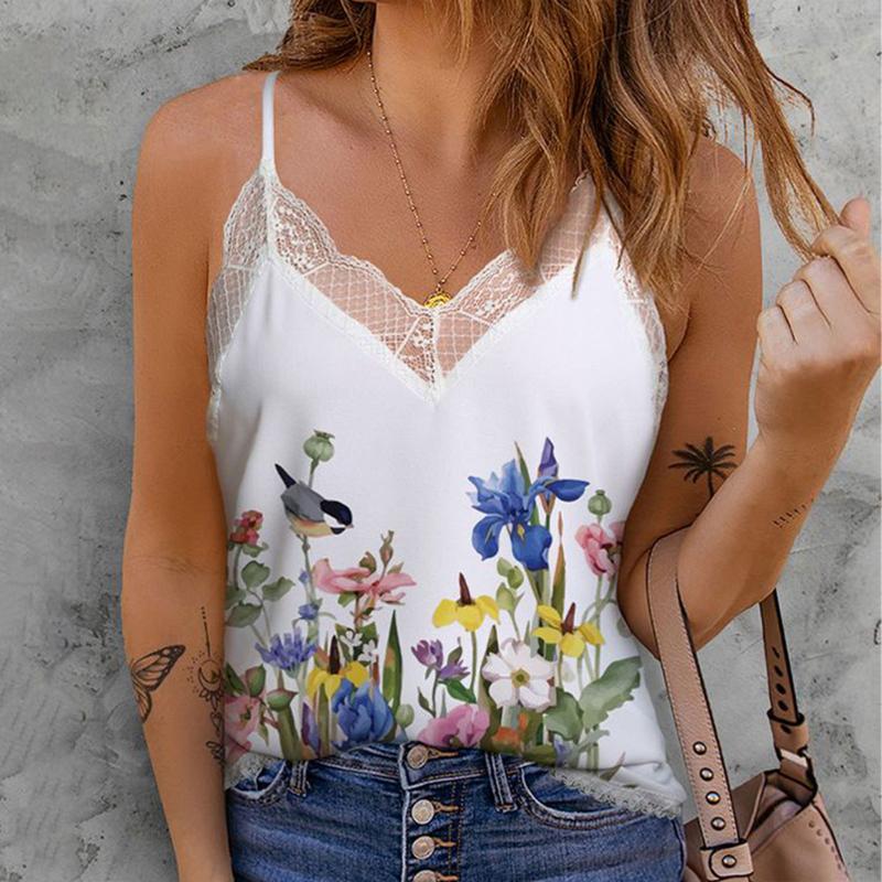 

Women's Tanks & Camis Black Loose Top Women Ladies Sling Diamond Sleeveless Partial Print Vest Girl Moccasins Memory HWomen's, Blue