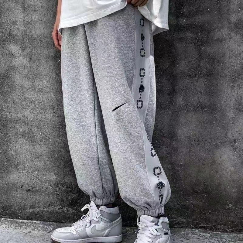 

Men' Pants Pure cotton Trousers new sports training bundle nine points trousers men autumn loose thin style fashion casual running