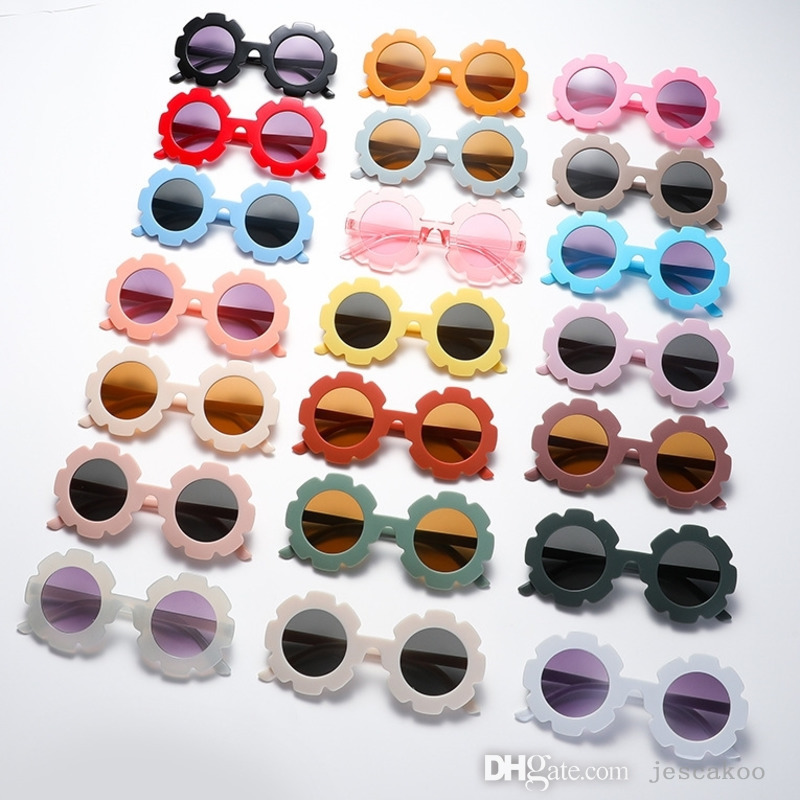 

2022 Kids Sunflower Sunglasses For Boys Girls Party Costume Accessories Fashion Beach Outdoor UV Protection Sun Glasses