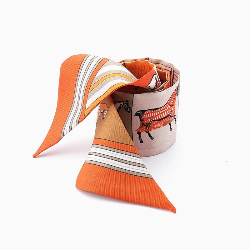 

Horse Pattern Arrival Print Lady Silk Feeling Riband Scarves Bags Scarf Small Ribbon Hair Band Bandeaus Clothing Match