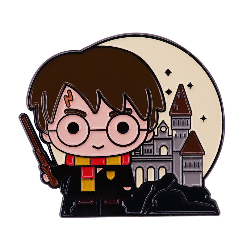 

Lovely Harry and Hogwarts Magic Castle Brooch magic literature lovers accessories, As picture